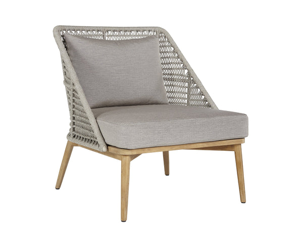 Sunpan Andria Outdoor Lounge Chair - Modern Design with Durable Teak Base and Weather-Resistant Fabric Palazzo Taupe