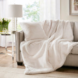 Croscill Sable Glam/Luxury Solid Faux Fur Throw CC50-0026 Ivory