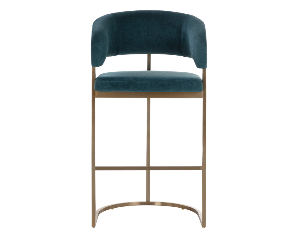 Sunpan Marris Barstool: Modern Elegance Meets Timeless Design in Luxurious Faux Leather and Steel Finish Gold / Danny Teal