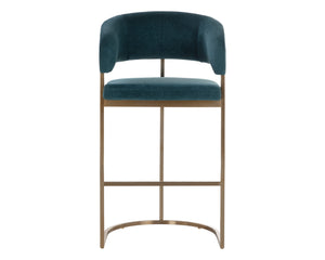 Sunpan Marris Barstool: Modern Elegance Meets Timeless Design in Luxurious Faux Leather and Steel Finish Gold / Danny Teal