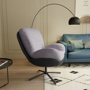 English Elm Christopher Knight Home® - 360° Swivel Office Chair Chenille and Faux Leather Accent with Metal Base, Ergonomic Plush Seating for Home and Office Black,Light Gray N817P205024G