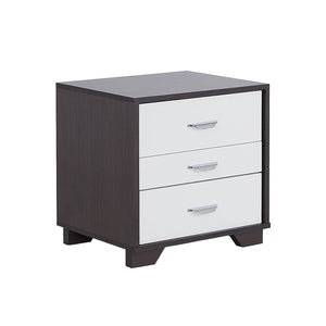 English Elm Two-tone Modern Nightstand with 3 Smooth-Glide Drawers, Space-Saving End Table for Bedroom Black,White B016P253974