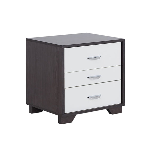English Elm Two-tone Modern Nightstand with 3 Smooth-Glide Drawers, Space-Saving End Table for Bedroom Black,White B016P253974