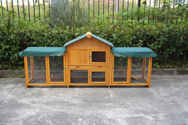 English Elm 45 Inch Solid Wood Outdoor Dog House with Elevated Floor and Waterproof Insulated Roof W1431P388072