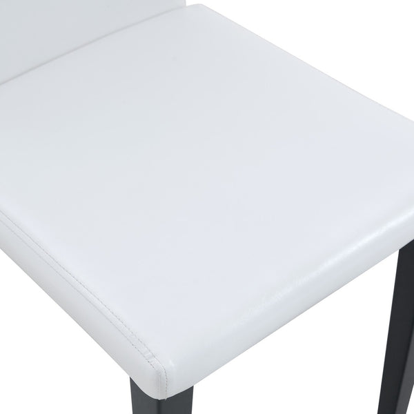 English Elm White Pu Leather Dining Chair with Ergonomic Back and Black Metal Base for Modern Interiors W1151S04615
