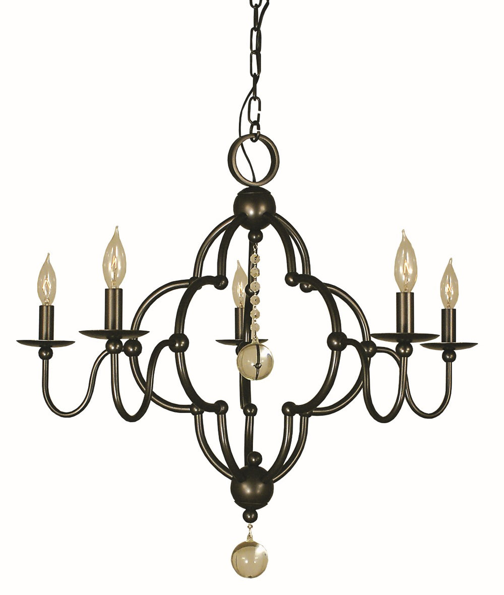 Framburg 5-light Quatrefoil Dining Chandelier - Elegant Usa-made Fixture For Timeless Home Décor Style Mahogany Bronze Metal 1161 Mb