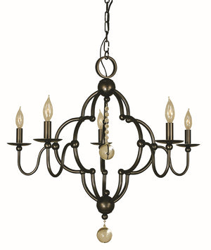 Framburg 5-light Quatrefoil Dining Chandelier - Elegant Usa-made Fixture For Timeless Home Décor Style Mahogany Bronze Metal 1161 Mb