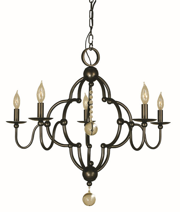Framburg 5-light Quatrefoil Dining Chandelier - Elegant Usa-made Fixture For Timeless Home Décor Style Mahogany Bronze Metal 1161 Mb