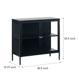 IDEAZ 1161UFABlack/ Gold 2-Section Sideboard Black & Golden 1161UFA