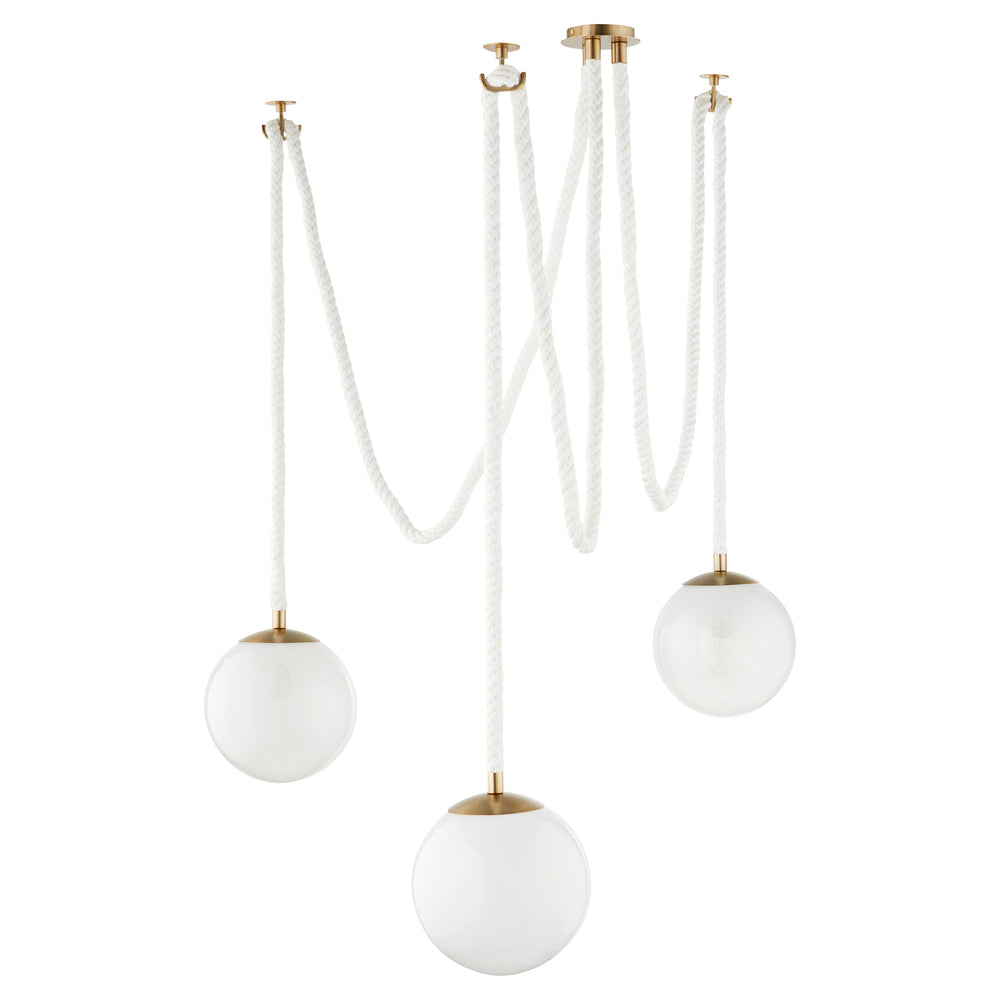 Rockport 3 Light Pendant Aged Brass 11621 Cyan Design