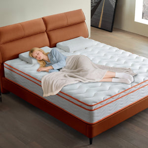 English Elm King Hybrid Mattress Euro Top Gel Foam Pocket Springs Medium Firm Lumbar Relief W3203P348790