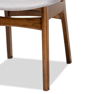 Baxton Studio Baxton Studio Mid-Century Modern Dining Set - 5-Piece Grey Upholstered & Walnut Wood Charm for Homes Katya Grey RH378C-Grey/Walnut-5PC Dining Set