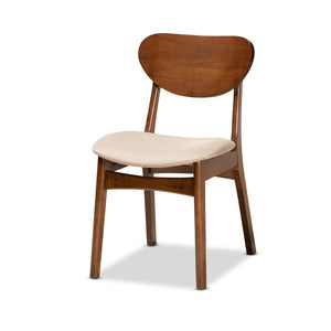 Baxton Studio Baxton Studio Mid-Century Modern Dining Set - 5-Piece Grey Upholstered & Walnut Wood Charm for Homes Katya Sand RH378C-Sand/Walnut-5PC Dining Set