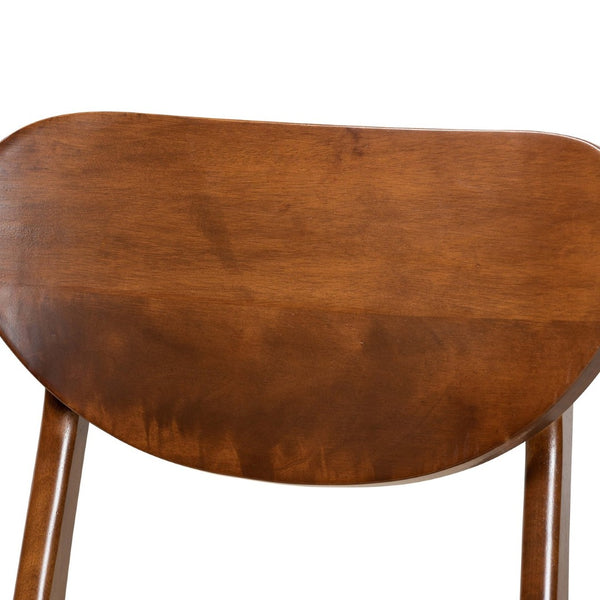 Baxton Studio Baxton Studio Mid-Century Modern Dining Chair Set - Grey Upholstery & Walnut Wood Finish for Style Katya Sand RH378C-Sand/Walnut Bent Seat-DC-2PK