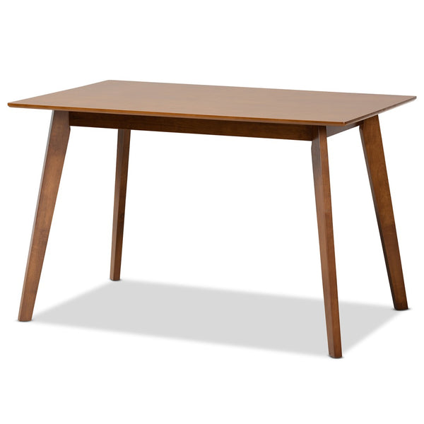 Baxton Studio Baxton Katya Mid-Century Modern 5-Piece Dining Set - Walnut Brown Wood Table & Chairs for Comfort RH378C-Walnut-5PC Dining Set