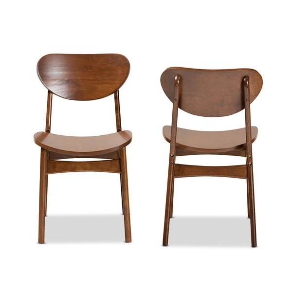 Baxton Studio Baxton Studio Katya Mid-Century Modern Dining Chairs Set - Stylish Walnut Finish for Elegant Dining RH378C-Walnut Bent Seat-DC-2PK