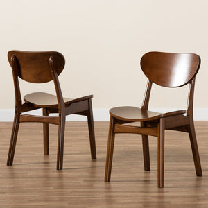 Baxton Studio Baxton Studio Katya Mid-Century Modern Dining Chairs Set - Stylish Walnut Finish for Elegant Dining RH378C-Walnut Bent Seat-DC-2PK
