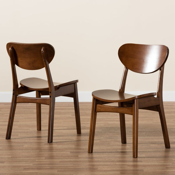 Baxton Studio Baxton Studio Katya Mid-Century Modern Dining Chairs Set - Stylish Walnut Finish for Elegant Dining RH378C-Walnut Bent Seat-DC-2PK