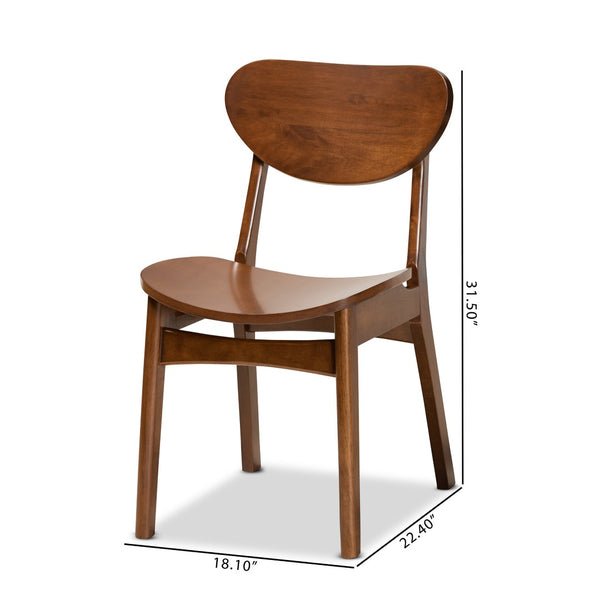 Baxton Studio Baxton Studio Katya Mid-Century Modern Dining Chairs Set - Stylish Walnut Finish for Elegant Dining RH378C-Walnut Bent Seat-DC-2PK