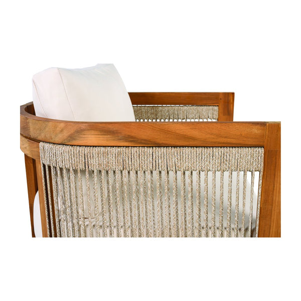 English Elm Christopher Knight Home® - Premium Acacia Wood Outdoor Club Chair – Stylish Curved Design, Woven Rope, Water-Resistant Cushions N767P367654A