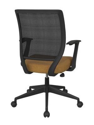 OSP Home Furnishings Screen Back Ergonomic Mesh Task Chair with Lumbar Support and T Arms for Home Office Brass EM51022N-K012