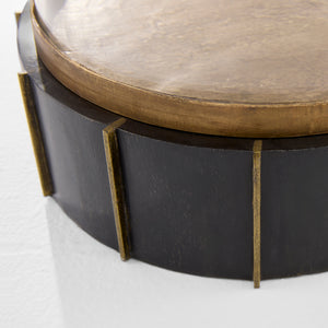 Reed Tabletop Hurricane Candleholder Antique Brass| Dark Brushed Mango 11640 Cyan Design