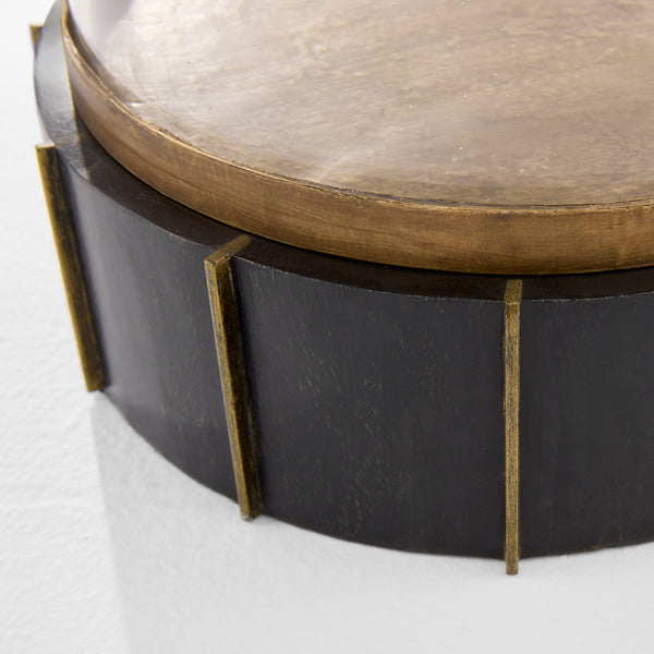 Reed Tabletop Hurricane Candleholder Antique Brass| Dark Brushed Mango 11640 Cyan Design