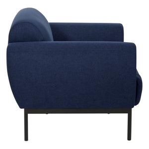 OSP Home Furnishings Delta Commercial Armchair with Sinuous Spring Seat and Black Metal Legs for Lobbies Armchair Navy DTL51-K062