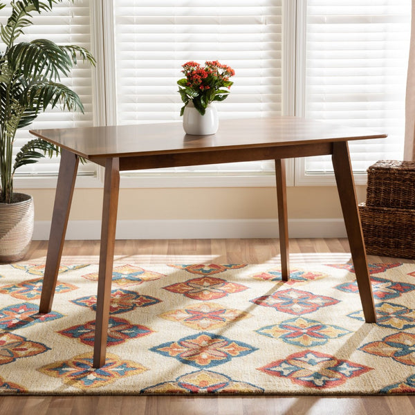 Baxton Studio Baxton Studio Walnut Brown Wood Dining Table - Mid-Century Modern Design for Four - Durable & Stylish RH7206T-Walnut-DT