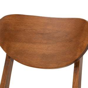 Baxton Studio Baxton Studio Damara 2-Piece Dining Chair Set – Mid-Century Modern Sand Upholstered Walnut Finish RH367C-Sand/Walnut Flat Seat-DC-2PK