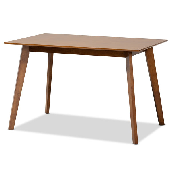 Baxton Studio Baxton Studio Euclid 5-Piece Mid-Century Dining Set with Grey Upholstery & Walnut Brown Finish RH369C-Grey/Walnut-5PC Dining Set