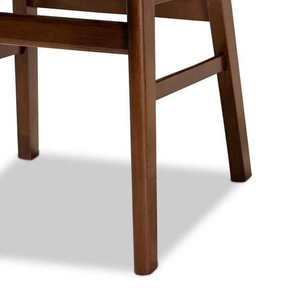 Baxton Studio Baxton Studio Euclid 5-Piece Mid-Century Dining Set with Grey Upholstery & Walnut Brown Finish RH369C-Grey/Walnut-5PC Dining Set