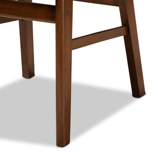 Baxton Studio Baxton Studio Euclid 5-Piece Mid-Century Dining Set with Upholstered Chairs & Walnut Finish Elegance RH369C-Sand/Walnut-5PC Dining Set