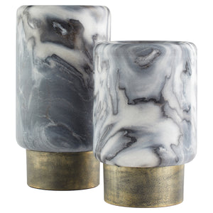 Roma Vase Antique Brass|Grey Marble 11649 Cyan Design