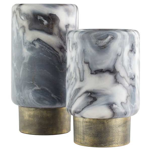 Roma Vase Antique Brass|Grey Marble 11649 Cyan Design