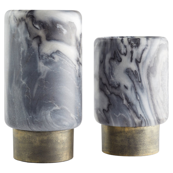 Roma Vase Antique Brass|Grey Marble 11649 Cyan Design