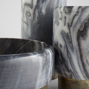 Roma Bowl Antique Brass|Grey Marble 11675 Cyan Design