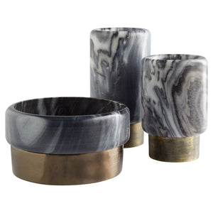 Roma Bowl Antique Brass|Grey Marble 11675 Cyan Design