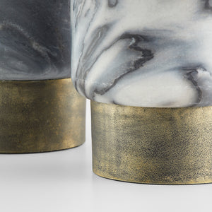Roma Vase Antique Brass|Grey Marble 11649 Cyan Design