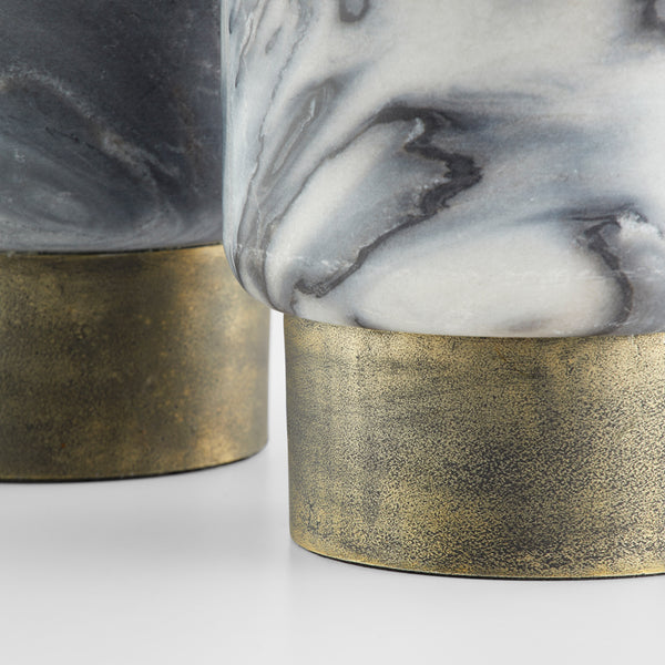 Roma Vase Antique Brass|Grey Marble 11649 Cyan Design