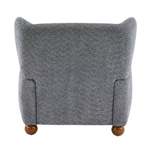 English Elm Wingback Boucle Accent Chair with Rounded Legs for Living Room or Reading Nook N776P376365B