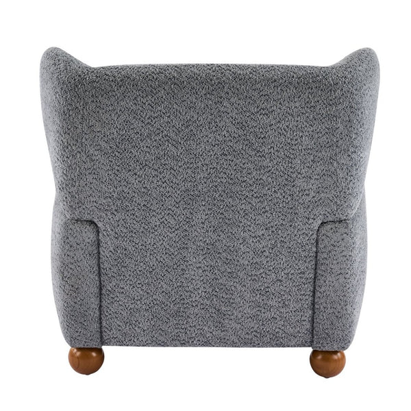 English Elm Wingback Boucle Accent Chair with Rounded Legs for Living Room or Reading Nook N776P376365B