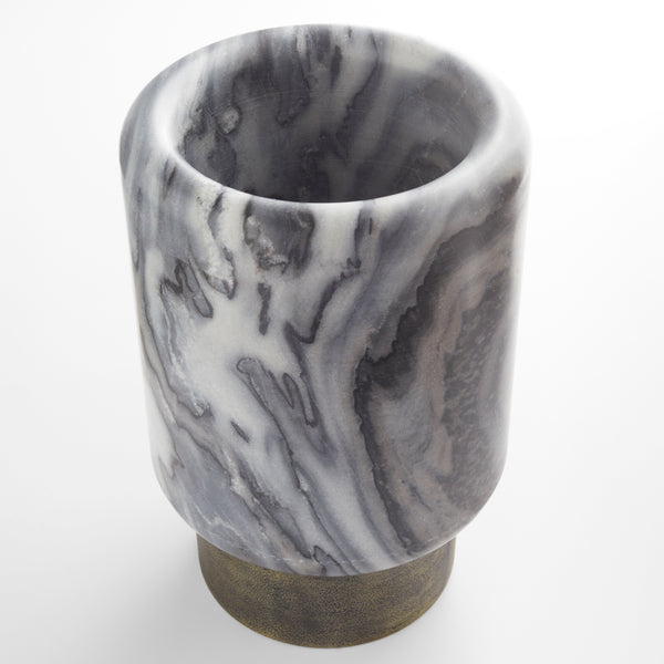 Roma Vase Antique Brass|Grey Marble 11649 Cyan Design
