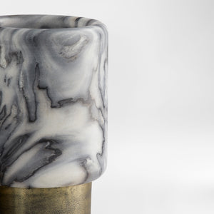 Roma Vase Antique Brass|Grey Marble 11649 Cyan Design