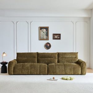 English Elm Premium Chenille High-back Sofa Solid Hardwood Frame Ergonomic Seat for Spacious Living Green W1765S00139