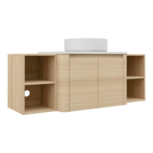 English Elm 54'' Wall-Mounted Bathroom Vanity With Elegant Ceramic Sink, Soft-Close Doors, And Ample Storage W999S00475