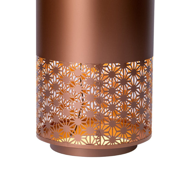 English Elm 20.87"h Brown Powder-coated Metal Outdoor Fountain Geometric Cutout with Warm Led Glow N765P355071B