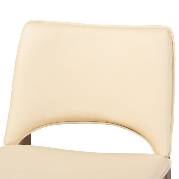 Baxton Studio Baxton Studio Afton Mid-Century Modern Dining Chair Set with Walnut Finish and Plush Comfort Seats Beige RDC827-Beige/Walnut-DC