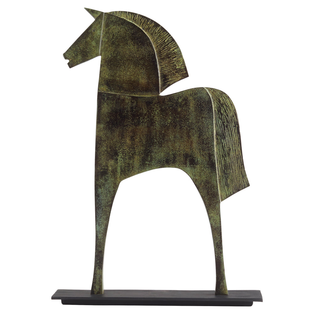 Etruscan Steed Sculpture Verdigris 11668 Cyan Design