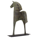 Etruscan Steed Sculpture Verdigris 11668 Cyan Design